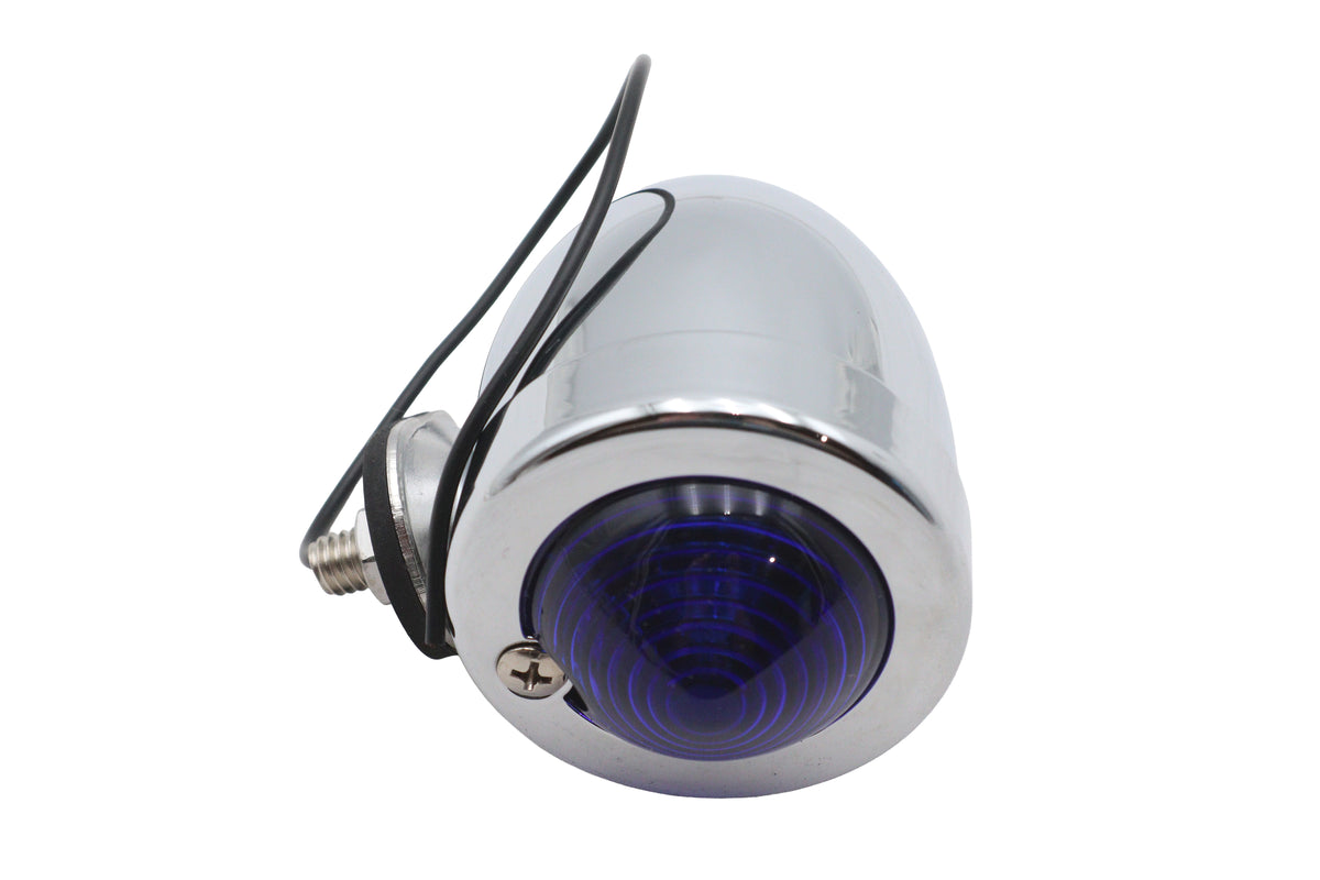 Ultima 8-103 chrome bullet marker lamp with blue single filament bulb