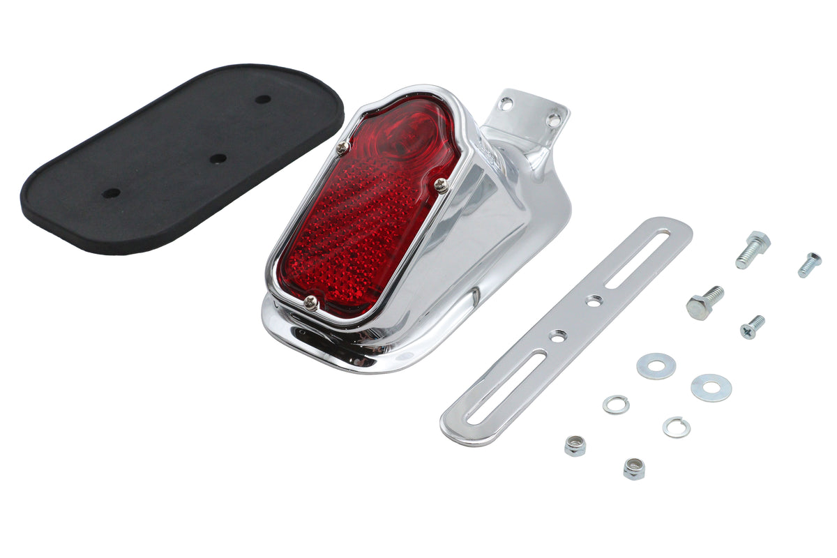Ultima 8-191 chrome tombstone style tail lamp with LED lighting, shown on a white background