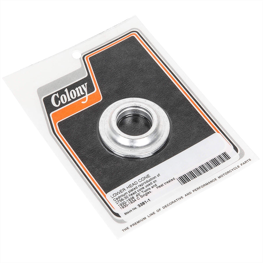 Colony 3381-1 lower stem head cone for side valve, cadmium finish