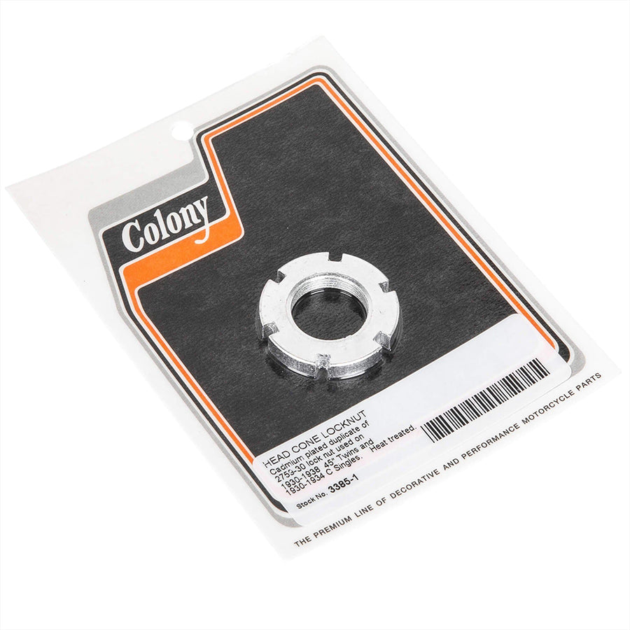 Colony 3385-1 cadmium stem head cone lock nut for side valve applications