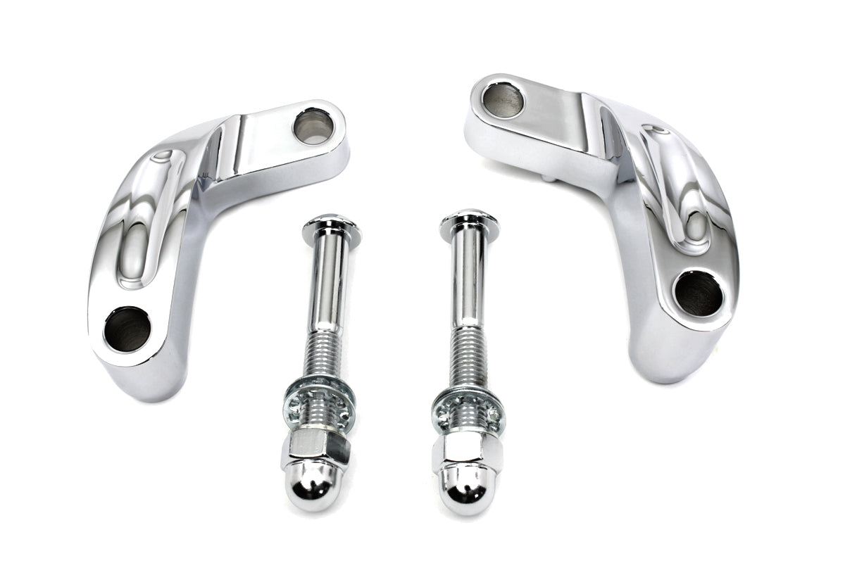 Wyatt Gatling Chrome Prime mirror relocation kit, part 270833, for motorcycle mirrors