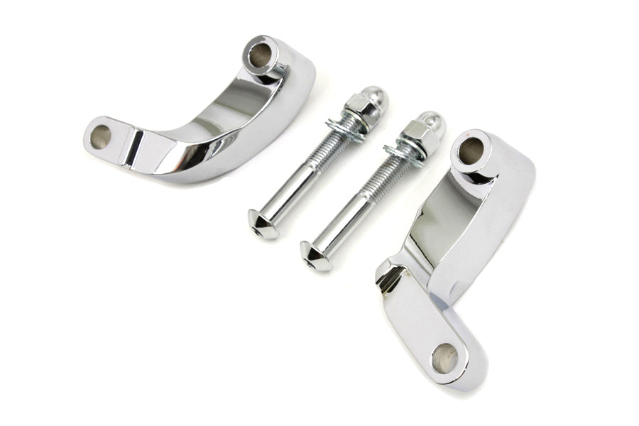 Wyatt Gatling Chrome Prime mirror relocation kit, part 270833, shown with mounting hardware