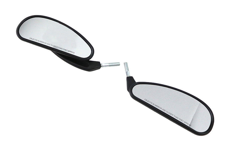 V-Twin 34-0024 black billet style teardrop mirror set for motorcycles