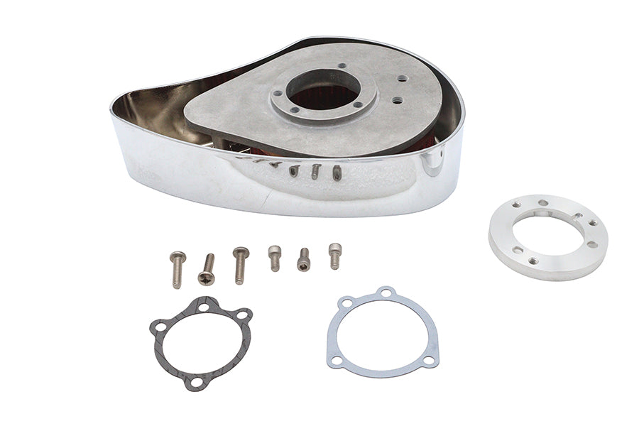 V-Twin Bendix-Keihin 34-0030 chrome air cleaner assembly for motorcycle fuel and air system