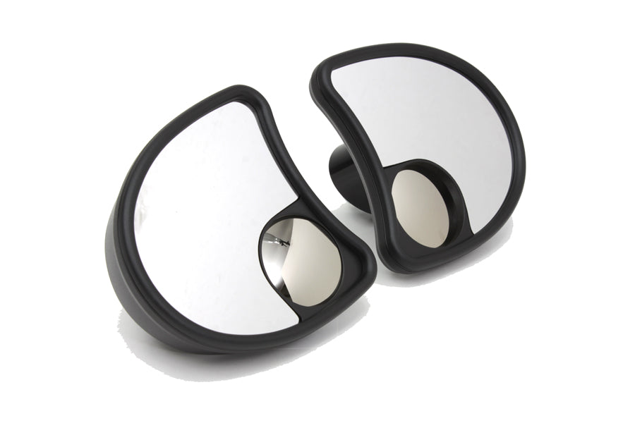 Wyatt Gatling 77501B split vision fairing mount mirror set for motorcycle, black finish and sleek angular design