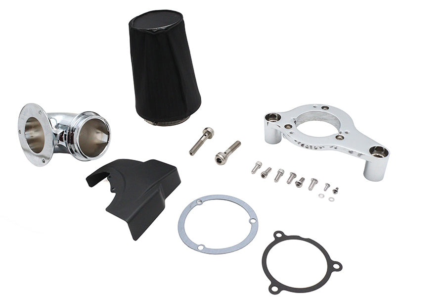 V-Twin M8 Heavy Breather air cleaner kit in chrome finish for motorcycle fuel and air system