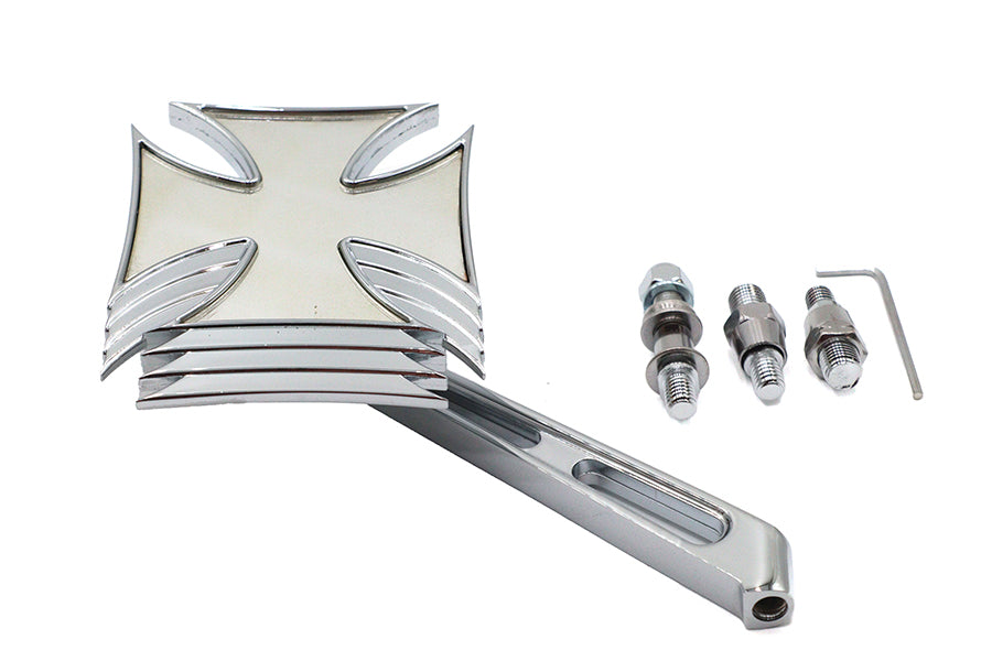 Wyatt Gatling Chrome Maltese mirror with billet girder stem