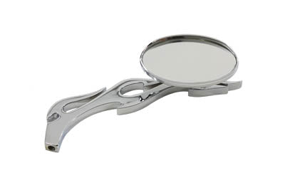 Wyatt Gatling 76259B3 chrome oval mirror with billet flame stem