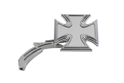Wyatt Gatling Chrome Maltese mirror with billet skull stem for motorcycle handlebars
