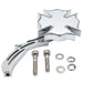 Wyatt Gatling chrome firefighter mirror with billet skull stem, 76266B3 biker mirror pattern