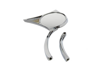 Wyatt Gatling Chrome Spike Oval Mirror with Solid Billet Stems