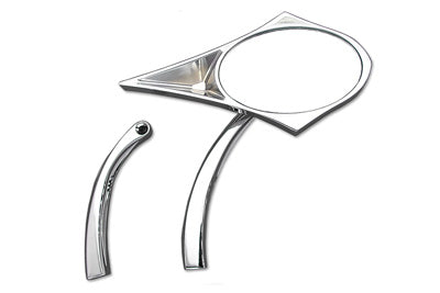 Wyatt Gatling chrome spike oval mirror with solid billet stems