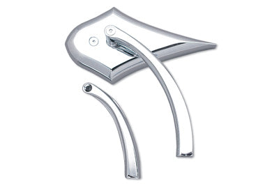 Wyatt Gatling chrome spike oval mirror with solid billet stems