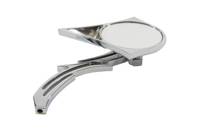 Wyatt Gatling chrome spike oval mirror with billet skull stem 76306B3