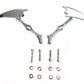Wyatt Gatling 76430B4 crescent mirror set with billet twisted stems, chrome motorcycle mirrors