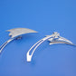 Wyatt Gatling chrome crescent mirror set with billet cross head stems