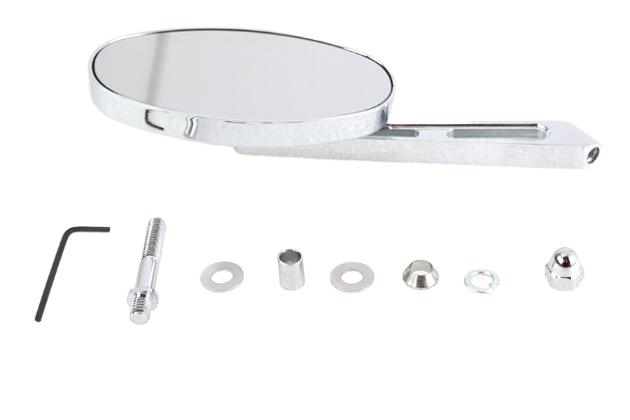 V-Twin Cateye Mirror with Billet Girder Stem in Chrome, product image 34-0158a