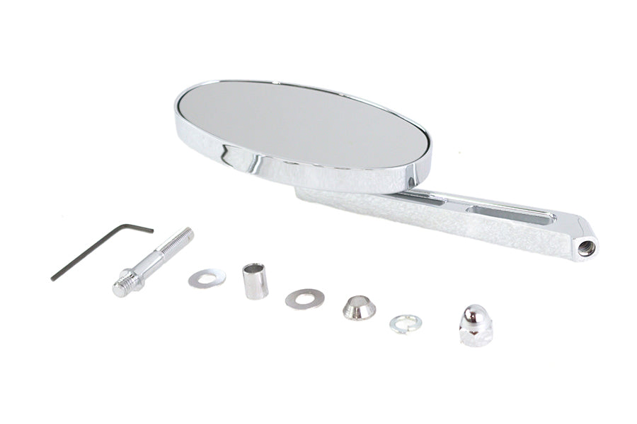 V-Twin Cateye motorcycle mirror with billet girder stem in chrome finish, model 34-0158