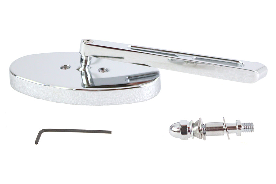 V-Twin Cateye motorcycle mirror with billet girder stem in chrome, model 34-0158