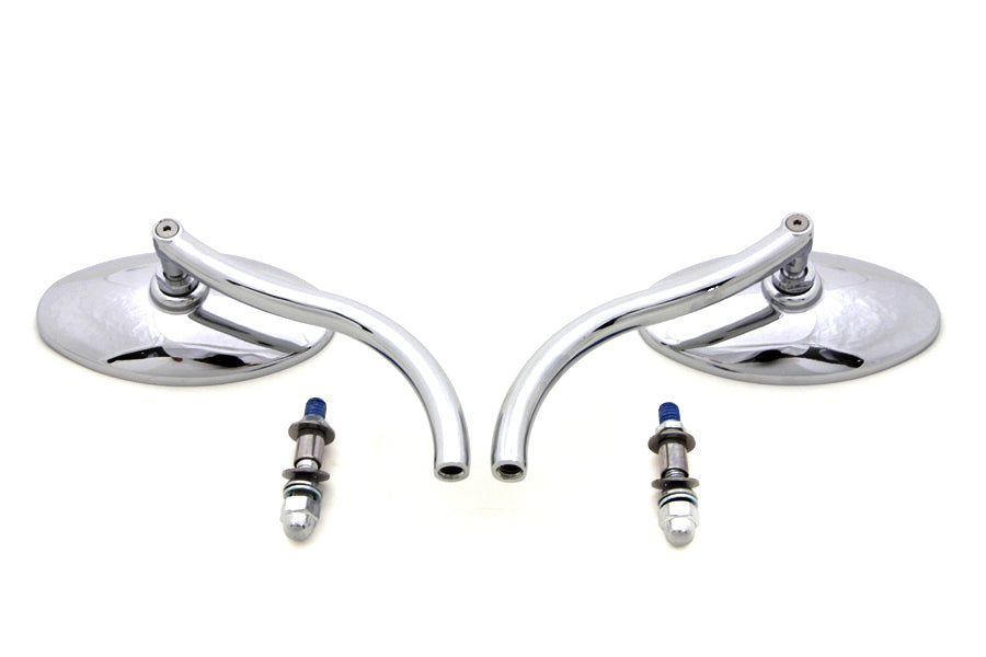 Wyatt Gatling Chrome Oval Mirror Set with Contour Round Stems 34-0331