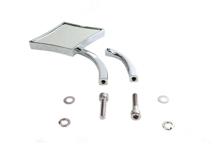 Wyatt Gatling 76024 Chrome Diamond Mirror with Billet Stem