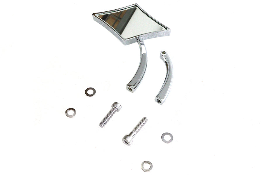 Wyatt Gatling 76024 Chrome Diamond Mirror with Billet Stem