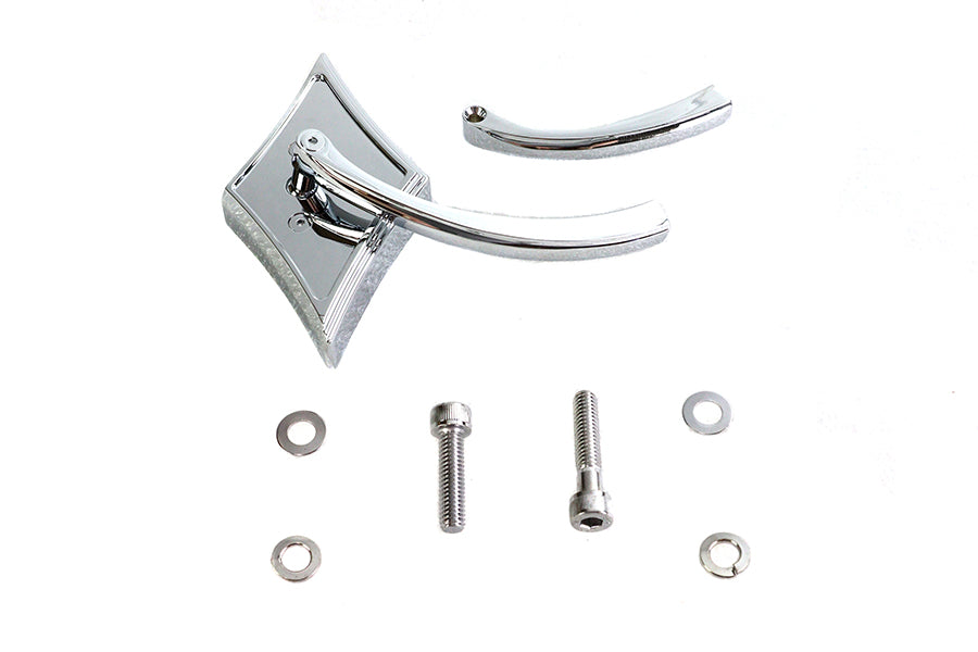 Wyatt Gatling 76024 Chrome Diamond Mirror with Billet Stem