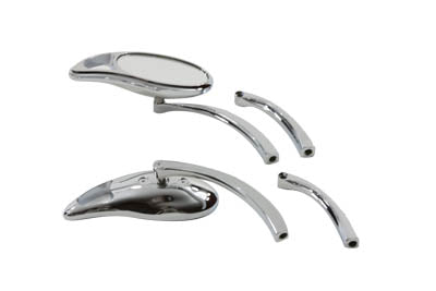 Wyatt Gatling 76089 chrome teardrop mirror set with solid billet stems