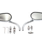 Wyatt Gatling teardrop mirror set with billet long stems in chrome finish