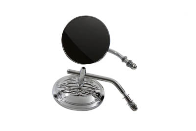 Wyatt Gatling 60-6231 chrome round flame mirror set with round stems