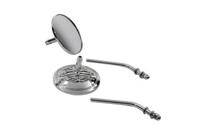 Wyatt Gatling Chrome Round Flame Mirror Set with Round Stems