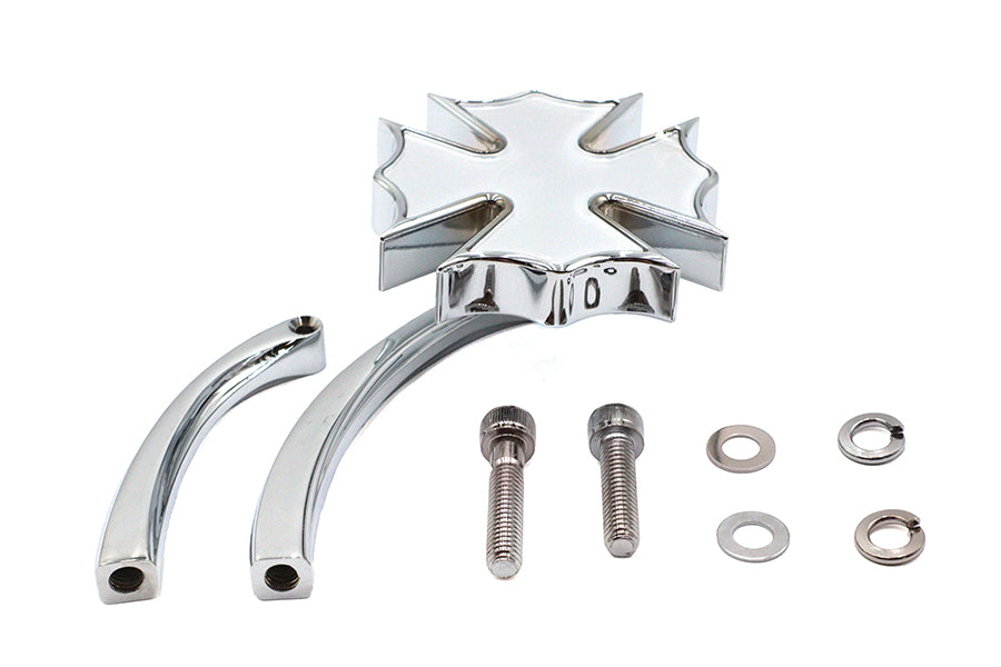 Wyatt Gatling 76228S4 fire fighter mirror with billet stems, chrome motorcycle mirror design