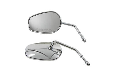 Wyatt Gatling 60-6239 chrome rectangular mirror set with decorative spear-back frames