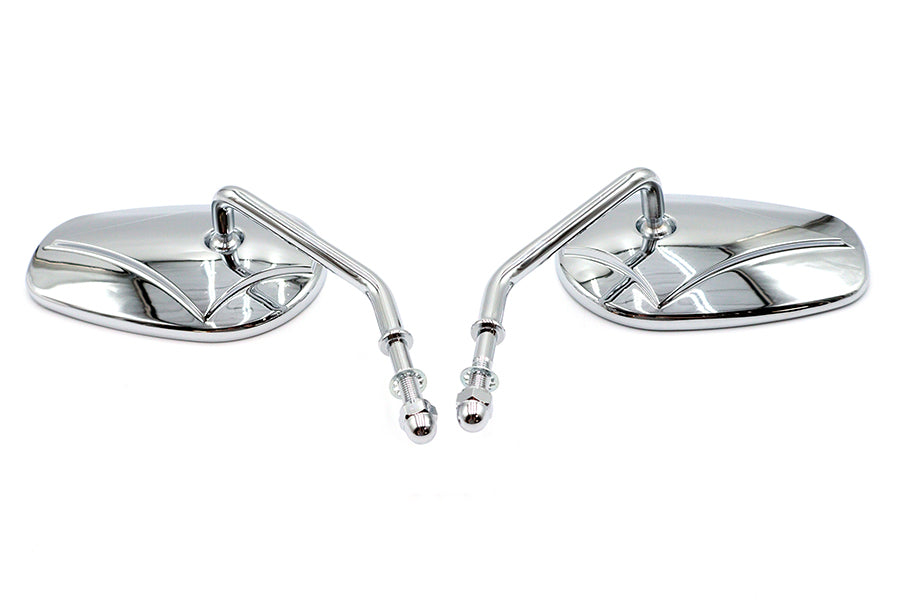 Wyatt Gatling Chrome Spear-Back Rectangular Mirror Set, 60-6239
