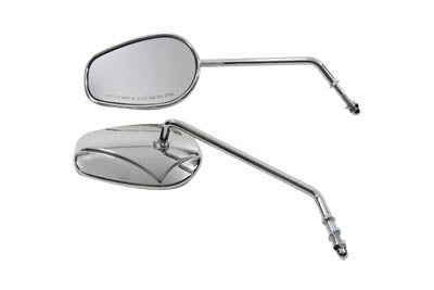 Wyatt Gatling 72276A chrome spear back rectangle mirror set with long stems