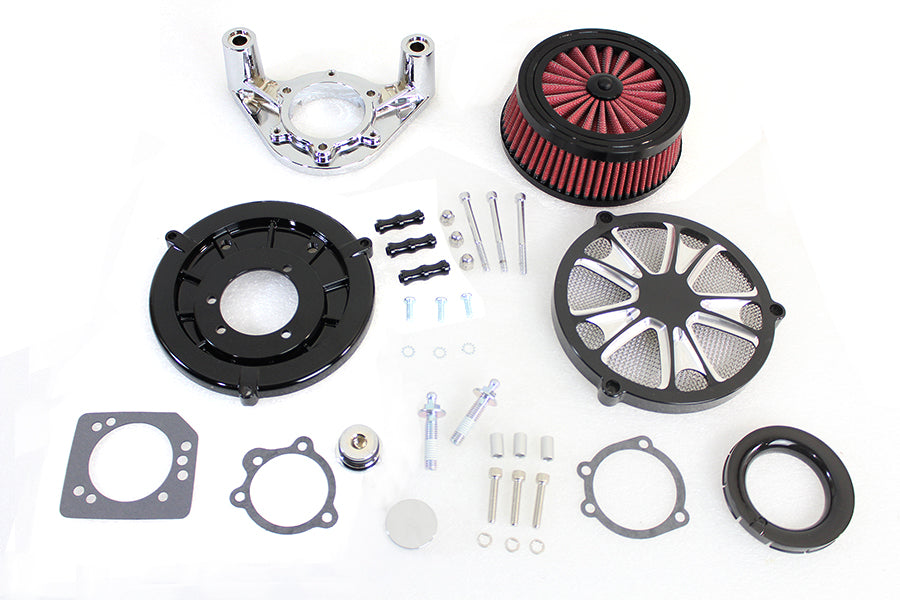 Wyatt Gatling air cleaner assembly with 50mm EFI mount for motorcycle fuel and air system