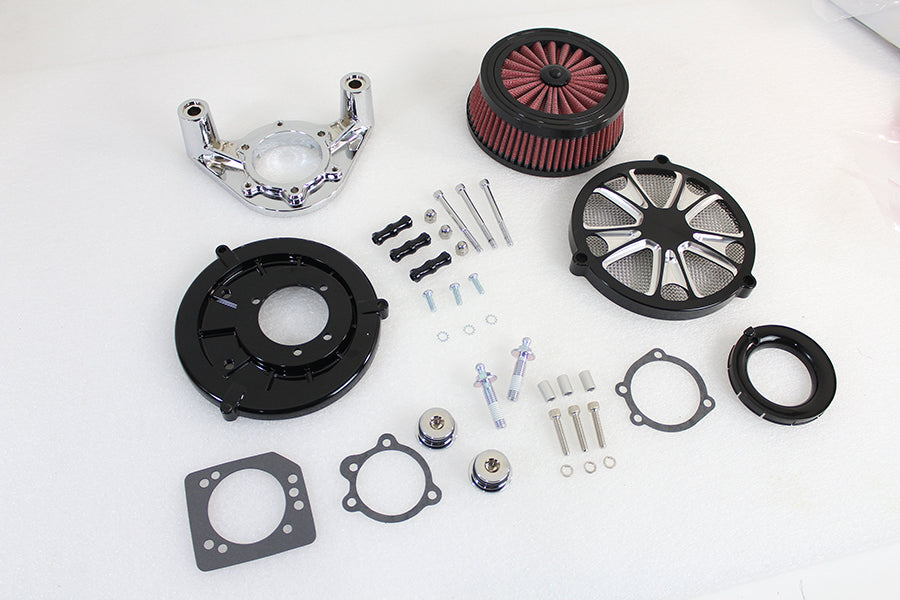 Wyatt Gatling air cleaner assembly with 50mm EFI mount for fuel and air systems