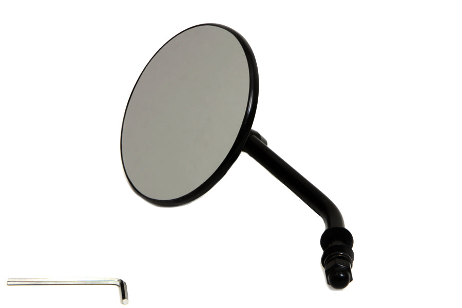 Wyatt Gatling 60-0312B black steel back mirror, front view