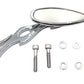 Wyatt Gatling 76408B3 chrome teardrop mirror with billet flame stem