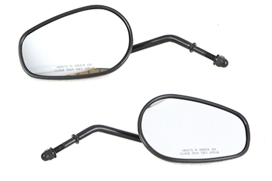 Wyatt Gatling 72276B black rectangular mirror set with round stems