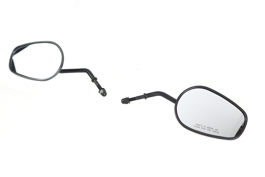 Wyatt Gatling 72276B black rectangle mirror set with round stems