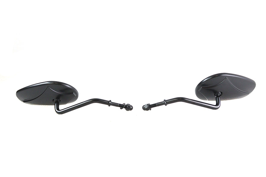 Wyatt Gatling 72276B black rectangle mirror set with round stems