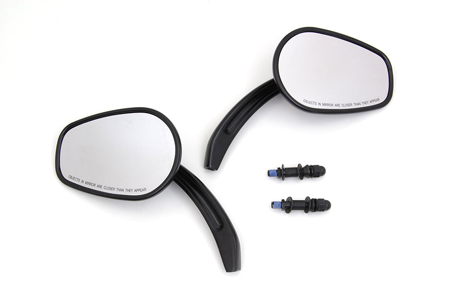 Wyatt Gatling 34-0333 rectangle taper mirror set with black billet stems