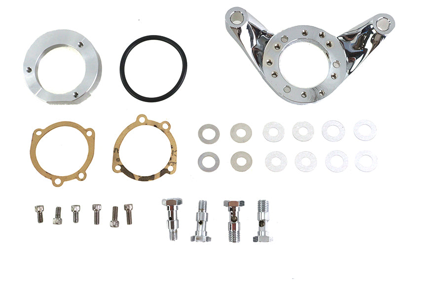 Wyatt Gatling chrome billet air cleaner bracket kit, model 34-0460, for fuel and air systems