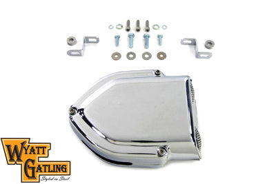 Wyatt Gatling V-Charger chrome air cleaner for motorcycle fuel and air system