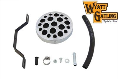 Wyatt Gatling 13407 chrome drilled air cleaner for motorcycle fuel and air systems