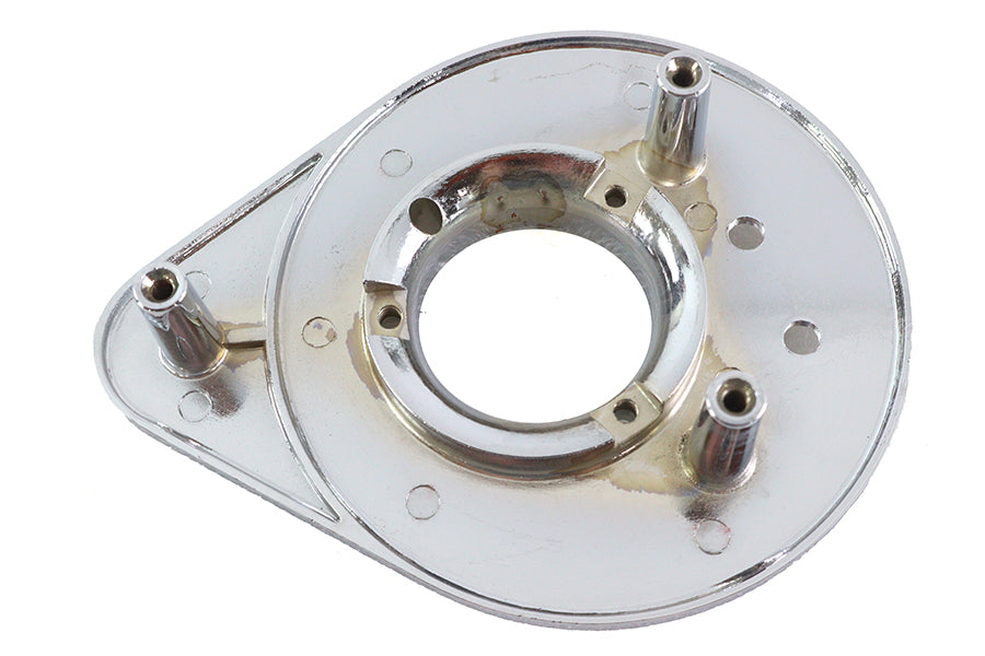 Wyatt Gatling chrome teardrop air cleaner backing plate for fuel and air system, 34-0519