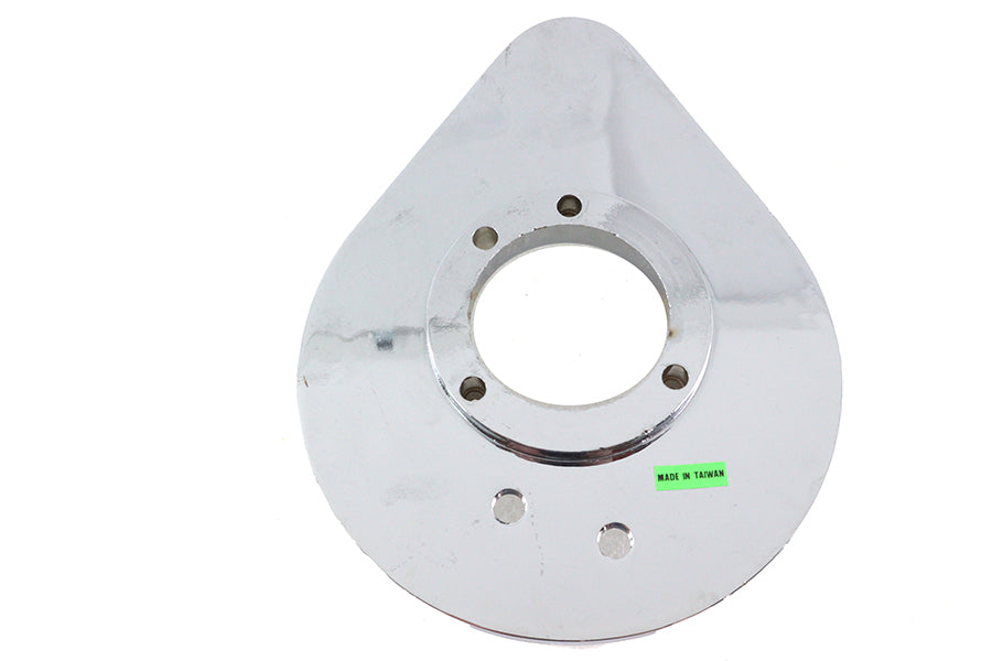 Wyatt Gatling chrome teardrop air cleaner backing plate 34-0519 for motorcycle fuel and air system
