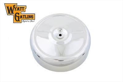 Wyatt Gatling 74986A round 8-inch air cleaner cover in polished metal finish