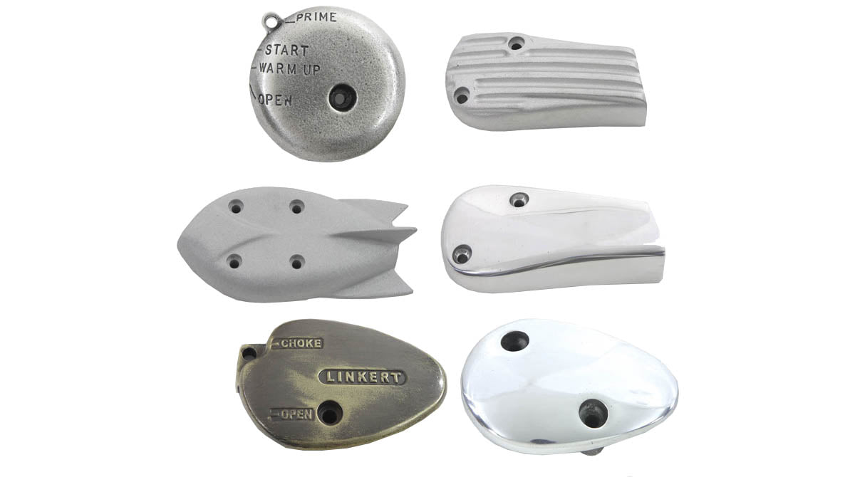 Wyatt Gatling Linkert carburetor cover set 34-0649 for motorcycle fuel and air system